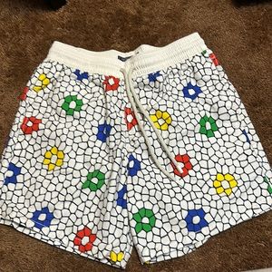 NWT MADHAPPY X VILEBREQUIN WHITE UNISEX SWIM SHORTS WITH POCKETS SIZE MEDIUM